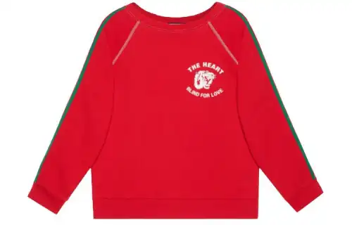 GUCCI Sweatshirts Men's Red Crew Neck Moderate Regular