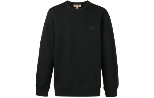 Burberry Sweatshirts Men's Black Crew Neck Moderate Regular
