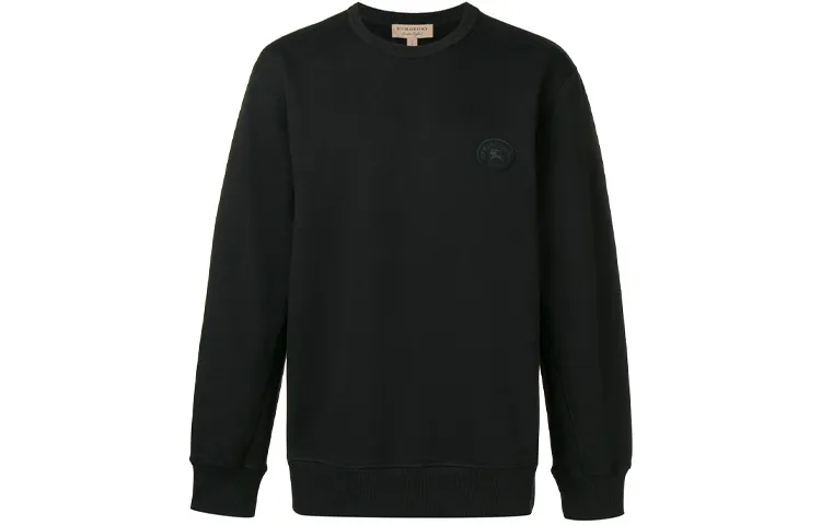 Burberry Sweatshirts Men's Black Crew Neck Moderate Regular