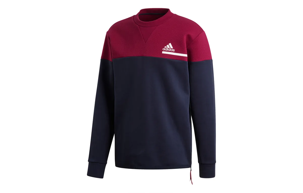 Adidas Sweatshirts Men's Blue Crew Neck Moderate Regular