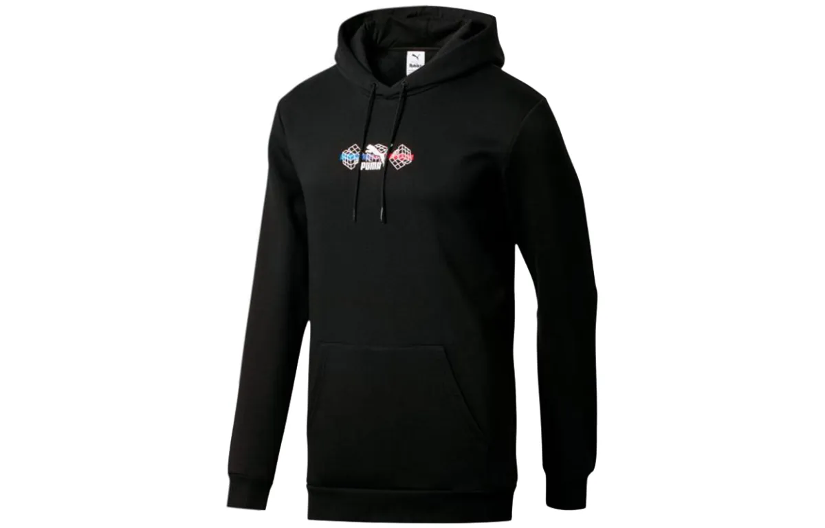 PUMA Sweatshirts Men's Black Hooded Moderate Regular