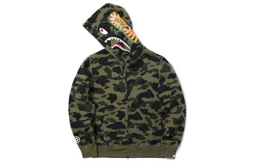 A BATHING APE Sweatshirt Unisex Green Camouflage