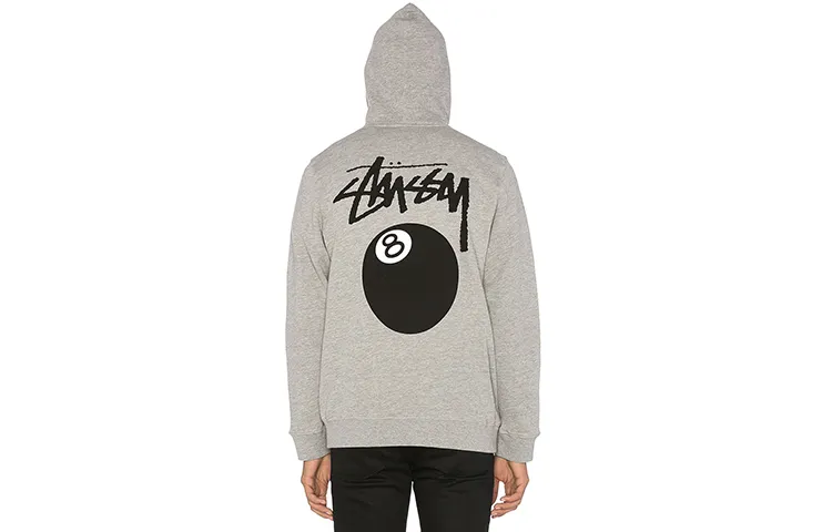 Stussy Sweatshirts Men's Gray Hooded Moderate Regular