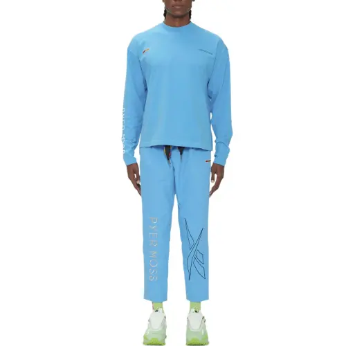 Reebok T Shirts Unisex Blue Crew Neck Moderate