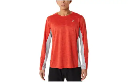 ASICS SANA T Shirts Men's Red Crew Neck Moderate Straight Fit