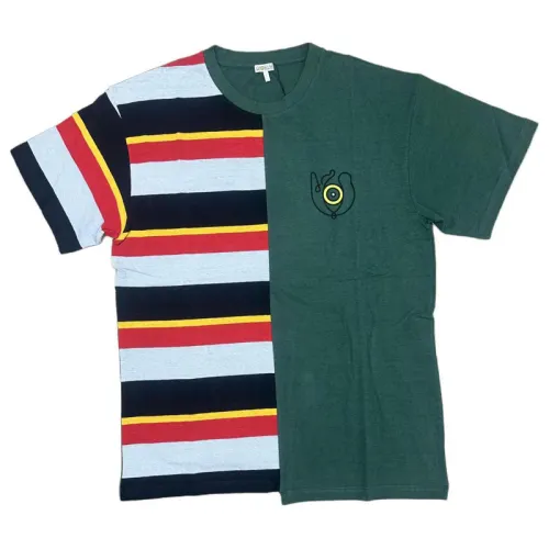 LOEWE T Shirts Men's Green Crew Neck Moderate Straight Fit