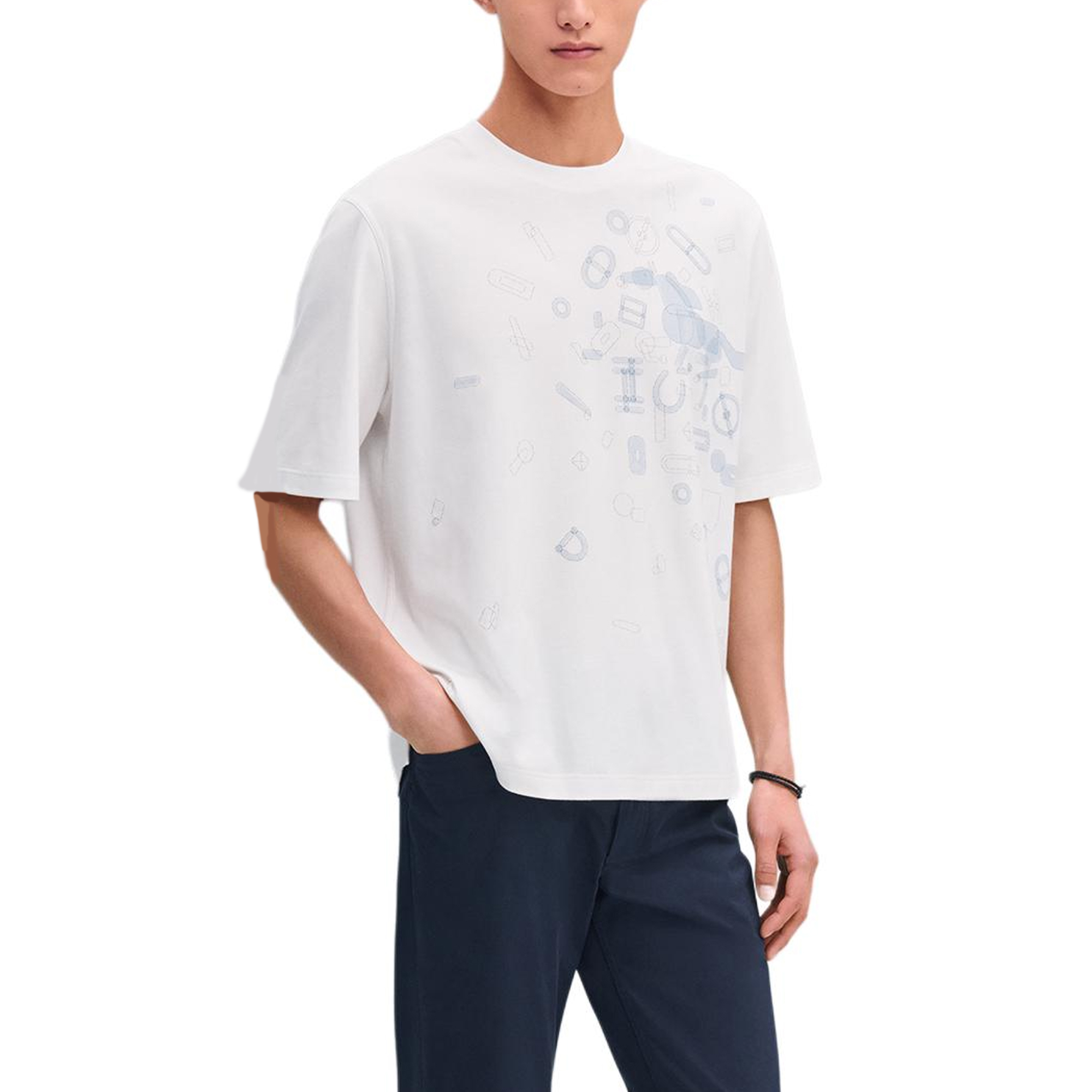 Мужская футболка Hermes SS25 (белая)
