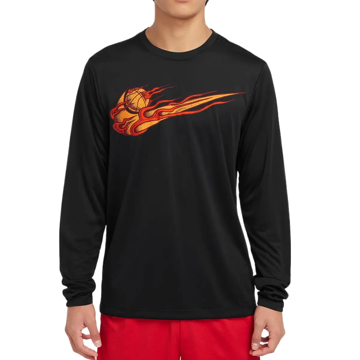 Nike T-Shirts Men's Black Crew Neck Moderate Straight Fit