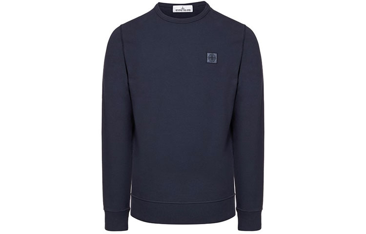 STONE ISLAND Sweatshirts Men's Ocean Blue Crew Neck Moderate Regular