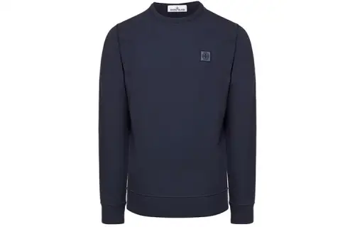 STONE ISLAND Sweatshirts Men's Ocean Blue Crew Neck Moderate Regular