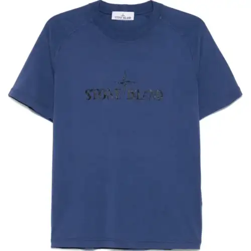 STONE ISLAND Logo Printed Crewneck T Shirt