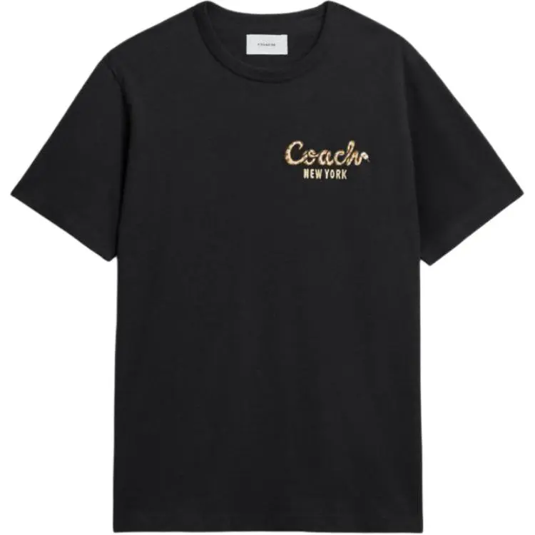 COACH T-Shirts Men's Black Crew Neck