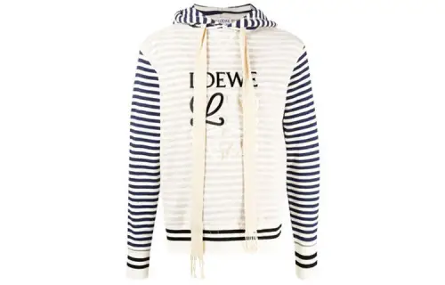 LOEWE Sweatshirts Men's Navy Blue Hooded Moderate Regular
