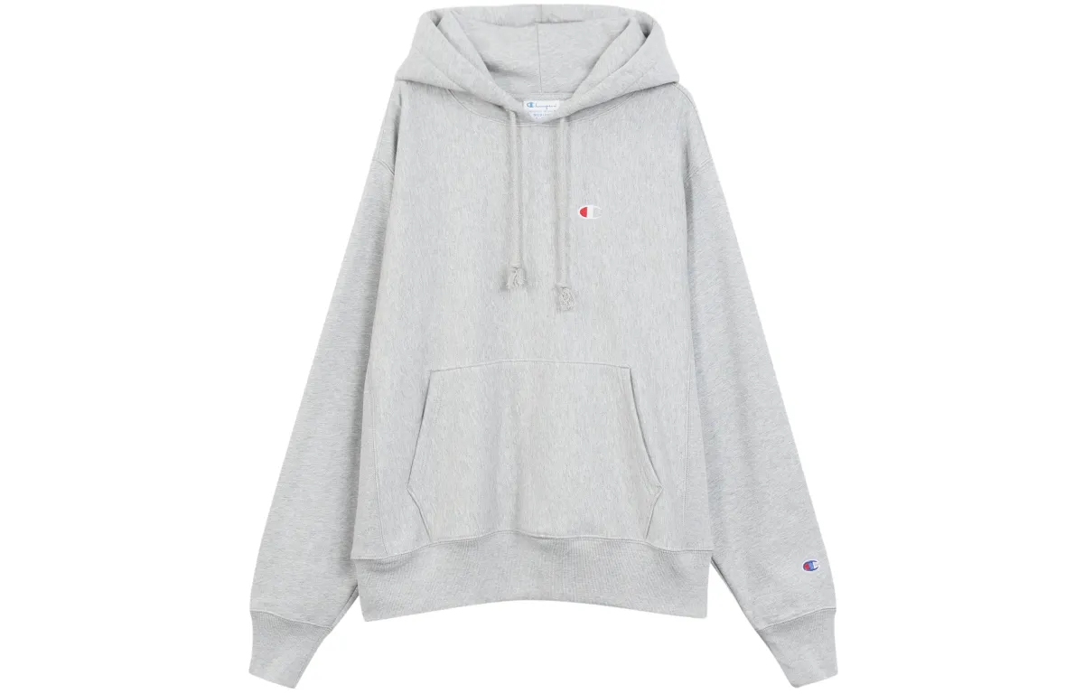 Champion Classic Small C Fleece Lined Pullover Sweatshirt US Version Unisex Light Gray