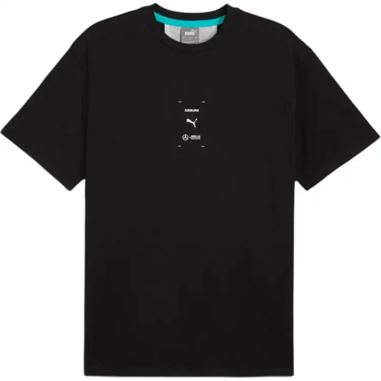 PUMA T Shirts Men's Black Crew Neck Moderate Straight Fit