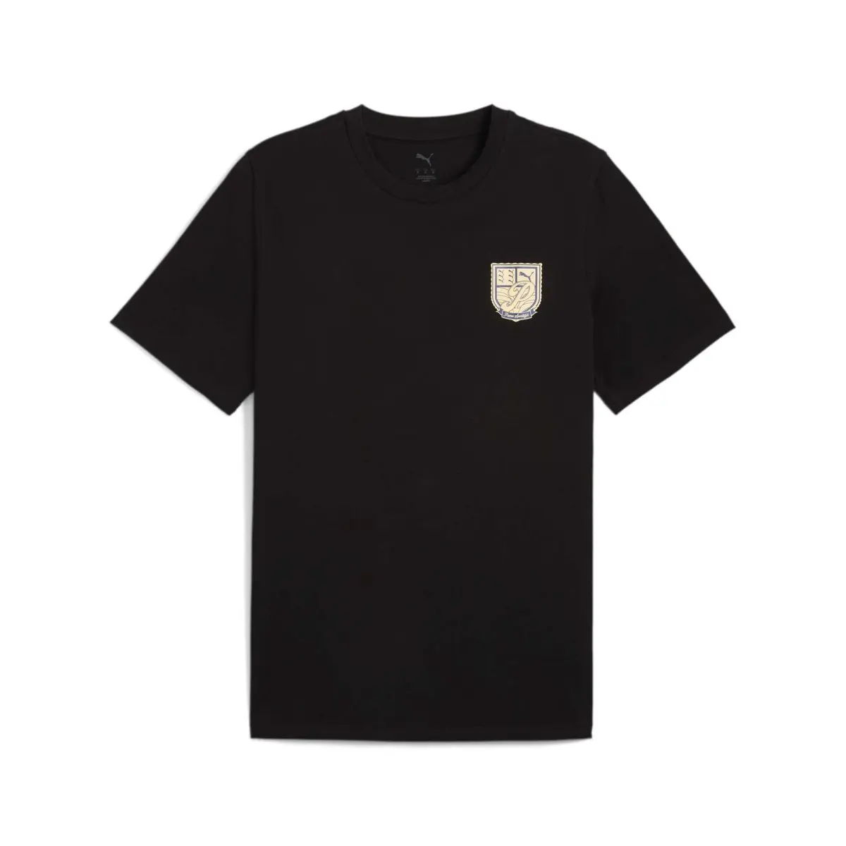 PUMA T-Shirts Men's Black-01 Crew Neck Moderate