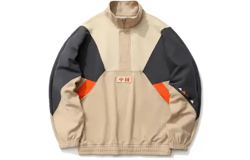 Li Ning Sports Fashion Collection Sweatshirts Men's Earth Yellow Stand Collar Moderate Regular