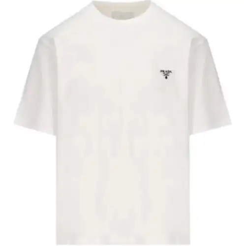 PRADA T Shirts Men's White Crew Neck