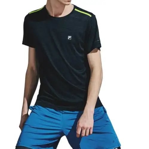 FILA T Shirts Men's Light Green Crew Neck Moderate