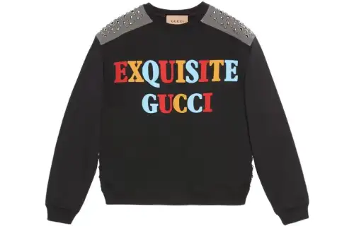 GUCCI Sweatshirts Men's Black Crew Neck Moderate Other