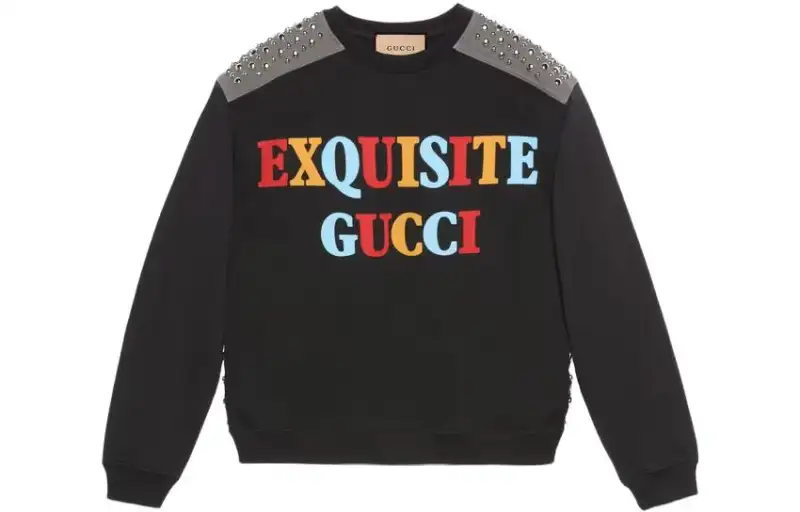 GUCCI Sweatshirts Men's Black Crew Neck Moderate Other