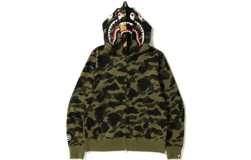 Bape 1st Camo Shark Wide Full Zip Double Hoodie