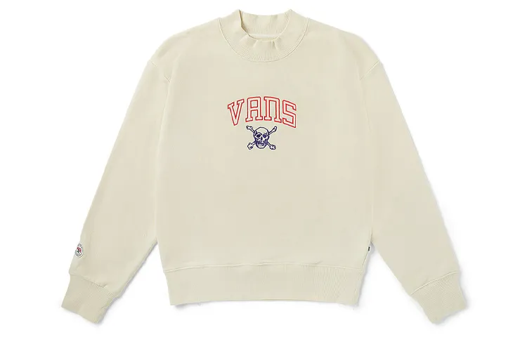 Vans Sweatshirts Unisex Ecru Crew Neck Moderate