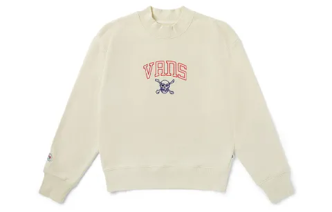 Vans Sweatshirts Unisex Ecru Crew Neck Moderate