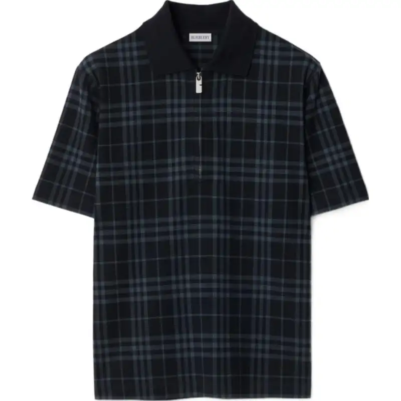 Burberry Checked Short Sleeved Polo Shirt