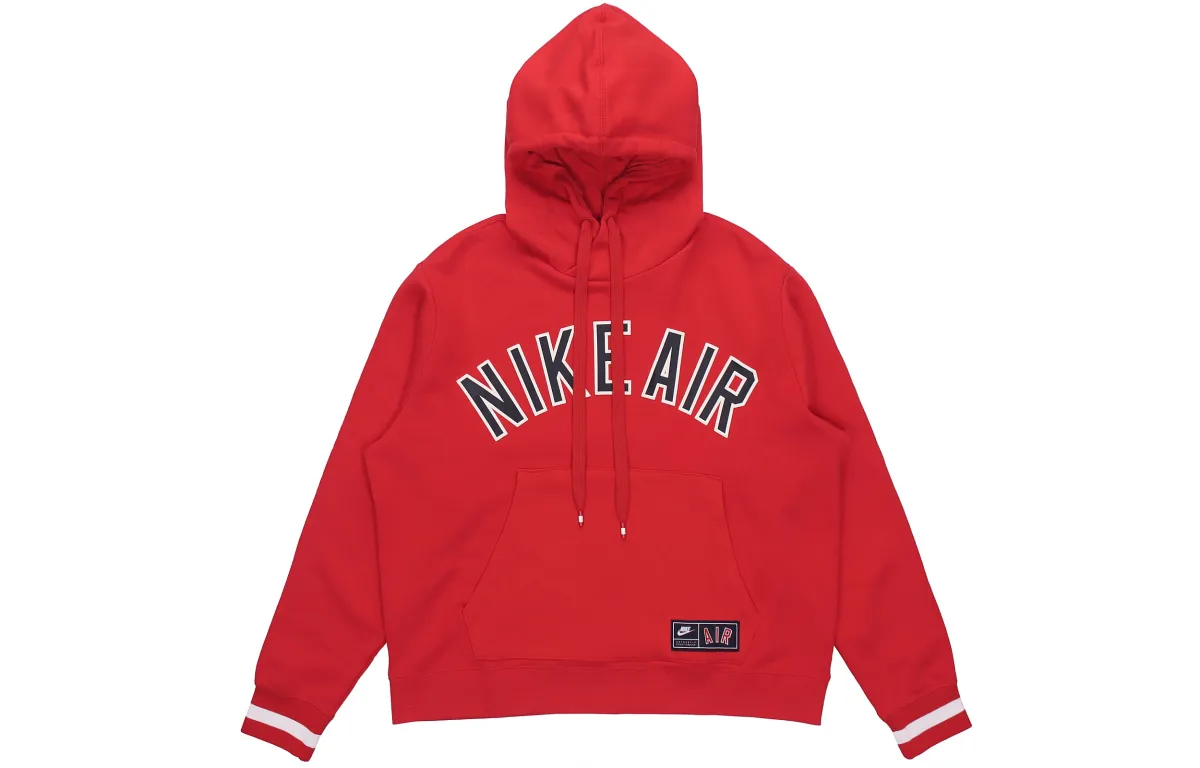 Nike Casual Sports Fleece Lined Thermal Pullover American Sweatshirt Men's Red