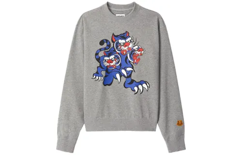 KENZO Sweatshirts Men's Gray Crew Neck Moderate Regular