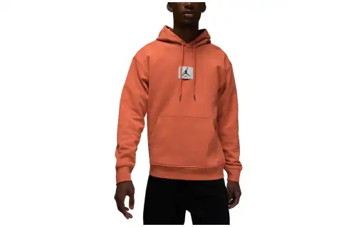 Jordan Flight Sweatshirts Men's Orange Hooded Moderate Regular