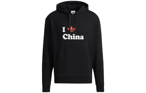 Adidas Originals Sweatshirts Men's Black Hooded Moderate Regular