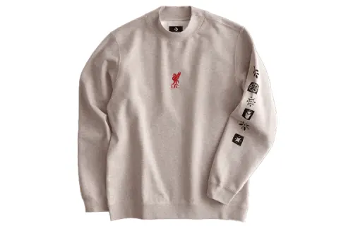 Converse X A BATHING APE Converse × Liverpool FC SS23 Sweatshirts Unisex Gray Crew Neck Moderate Regular