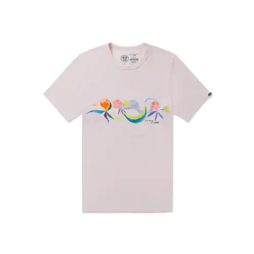 Vans TEE SS T Shirts Men's Pink Crew Neck Moderate Straight Fit