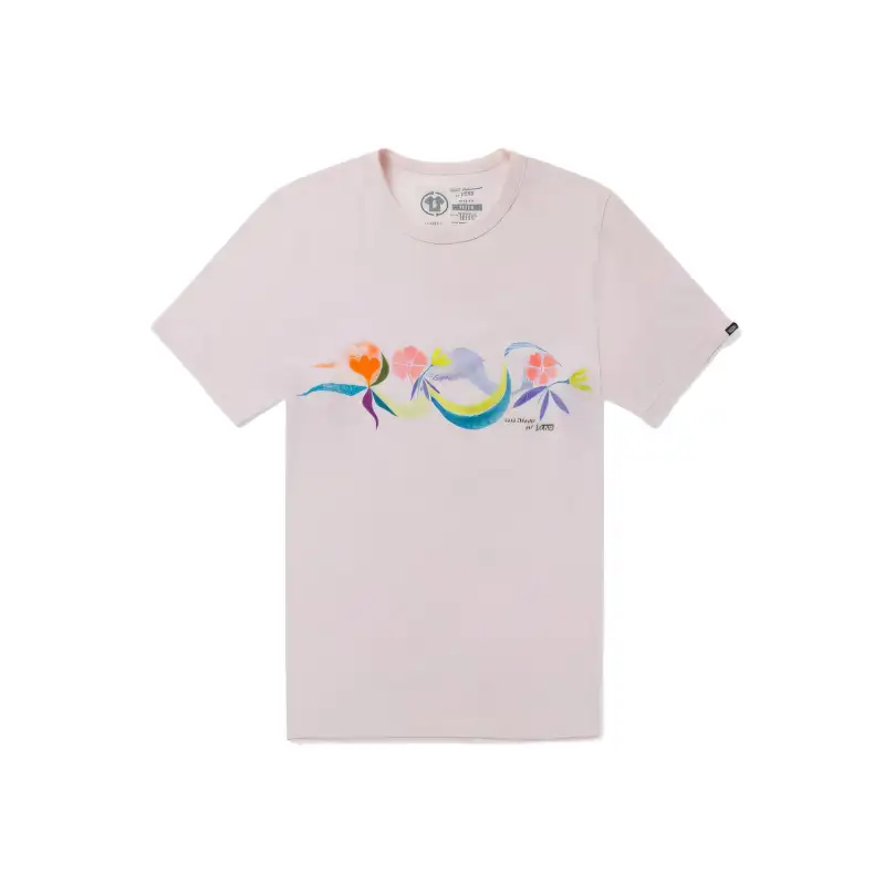Vans TEE SS T Shirts Men's Pink Crew Neck Moderate Straight Fit