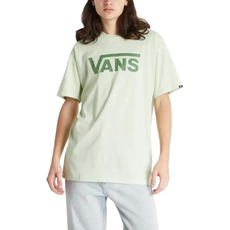 Vans T Shirts Men's Green Crew Neck Moderate Straight Fit