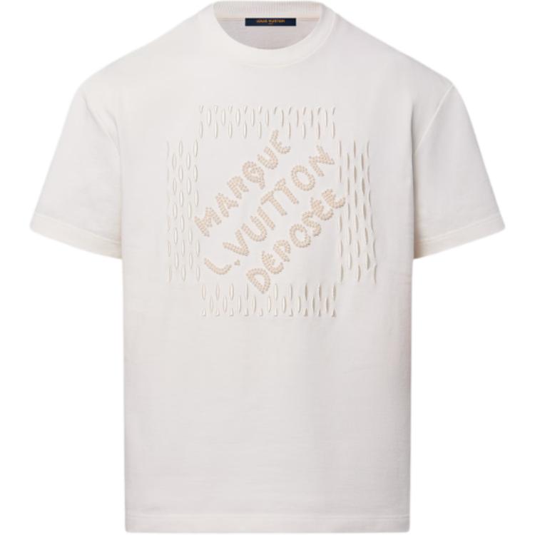 LOUIS VUITTON Embroidered Signature Cotton T Shirt