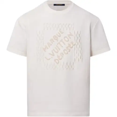 LOUIS VUITTON Embroidered Signature Cotton T Shirt