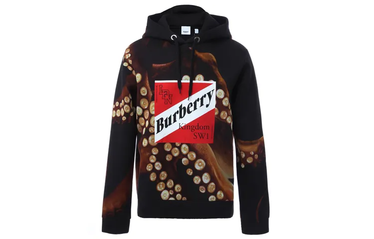 Burberry Sweatshirts Men's Black Hooded Moderate Other