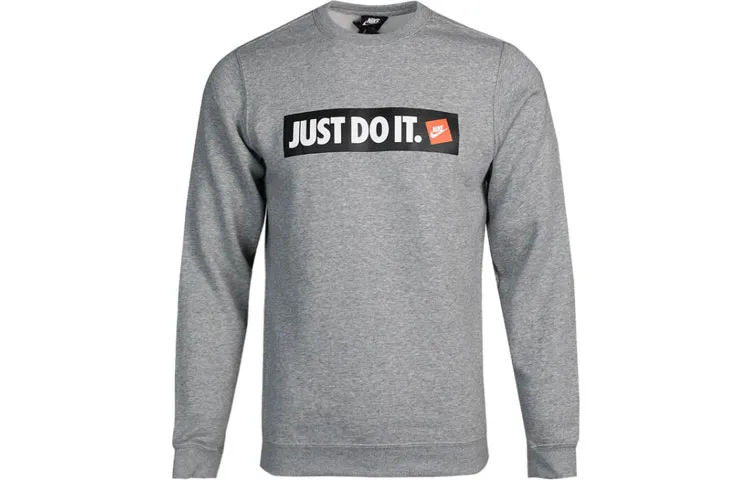Nike Sweatshirts Men's Gray Crew Neck Moderate Regular