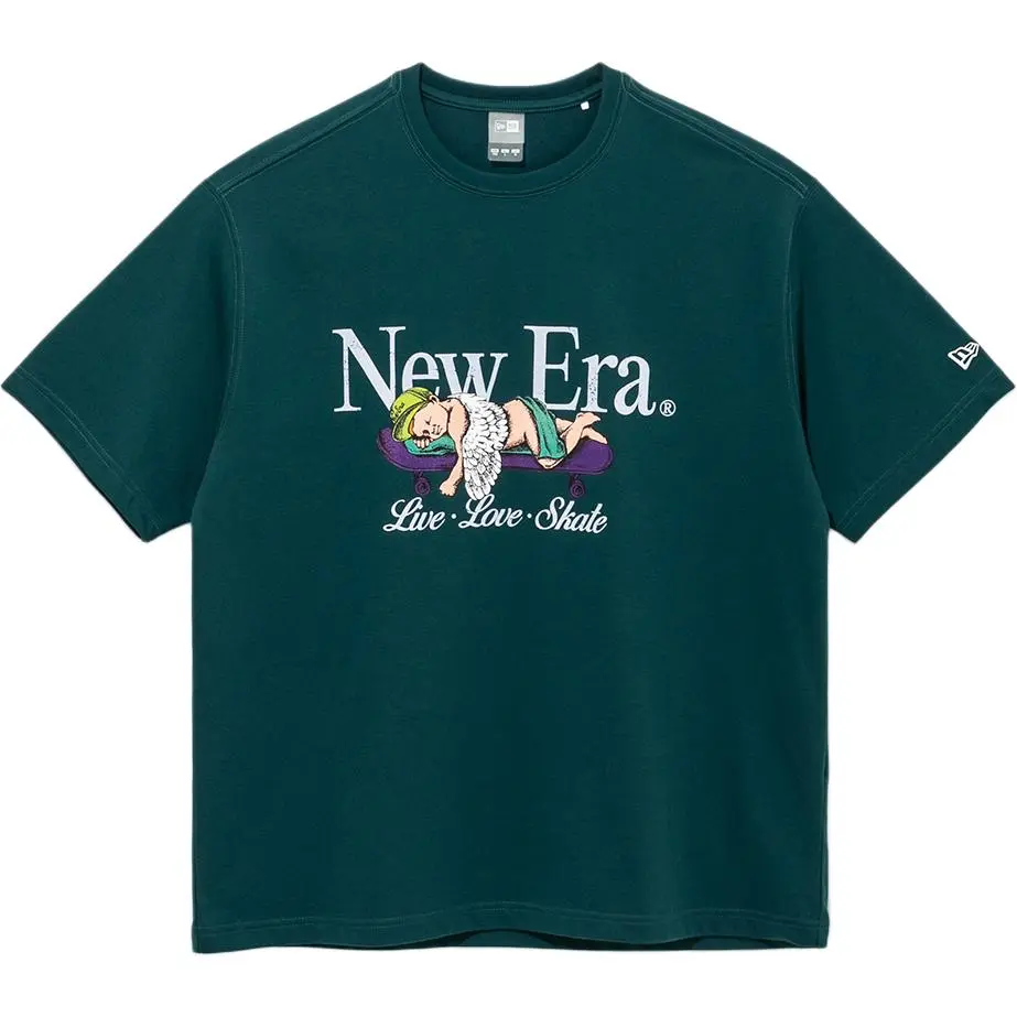 New Era T-Shirts Unisex Green Crew Neck