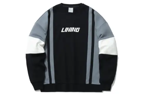 Li Ning Sports Fashion Collection Sweatshirts Men's Black Crew Neck Moderate Regular