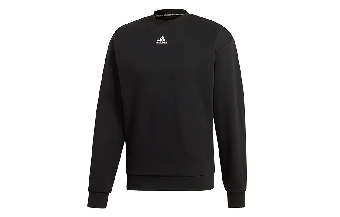 Adidas Sweatshirts Men's Black Crew Neck Moderate Regular