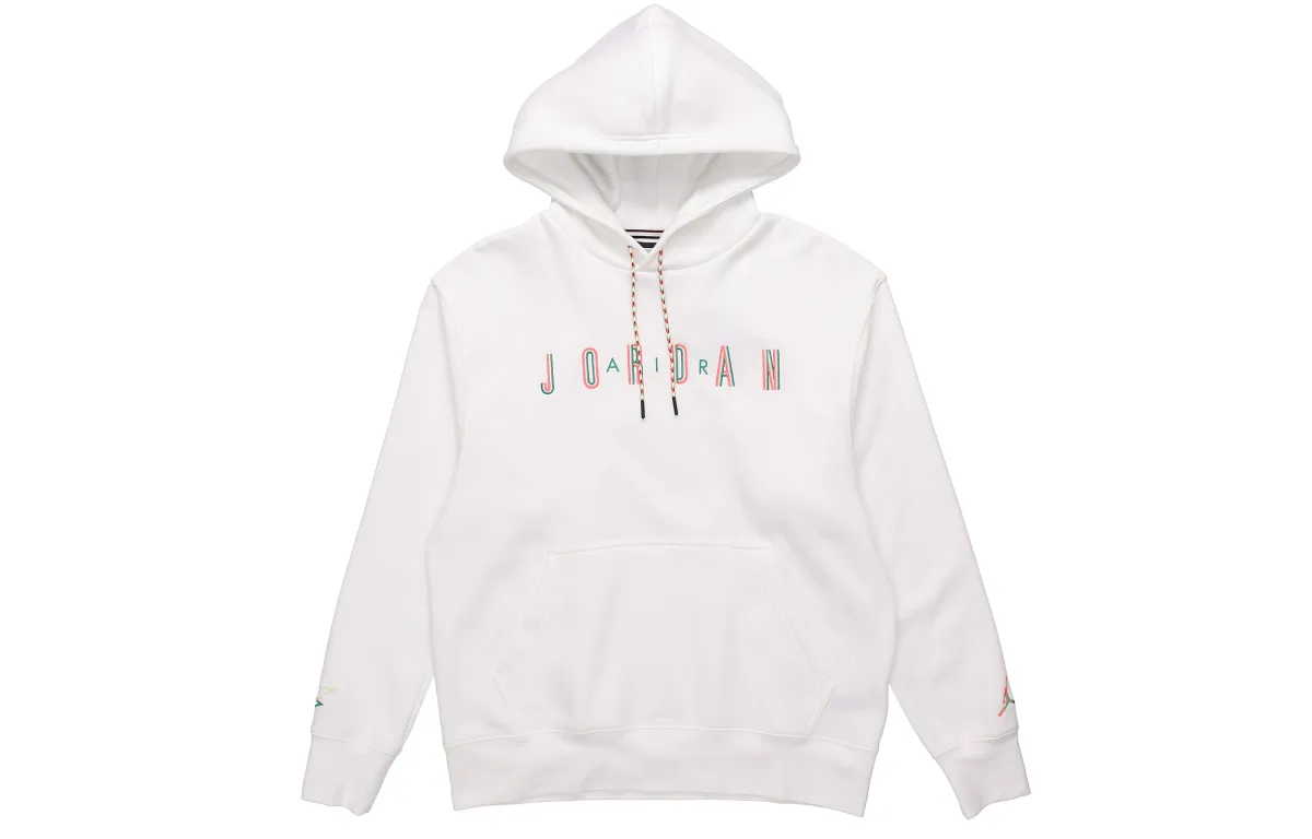 Jordan DNA Hooded Comfortable Fleece Lined Long Sleeved Sweatshirt Men's White
