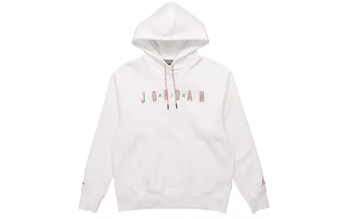Jordan DNA Hooded Comfortable Fleece Lined Long Sleeved Sweatshirt Men's White