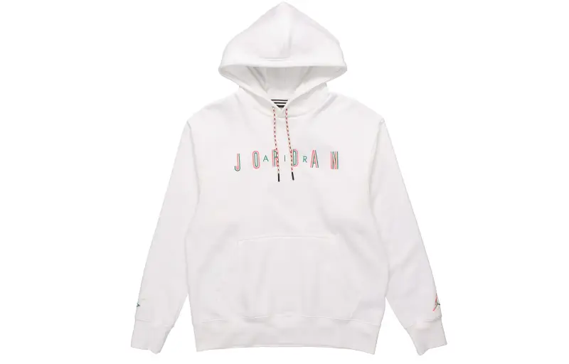 Jordan DNA Hooded Comfortable Fleece Lined Long Sleeved Sweatshirt Men's White