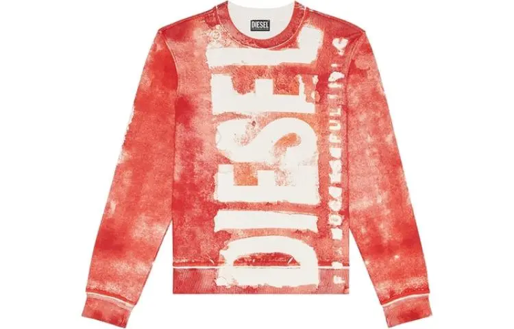 DIESEL Sweatshirts Men's Red Crew Neck Moderate Straight Fit