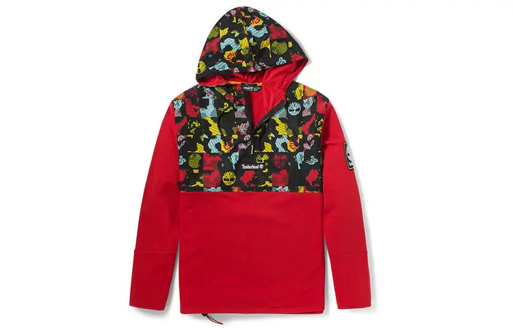 Timberland Sweatshirts Men's Red Hooded Moderate Regular
