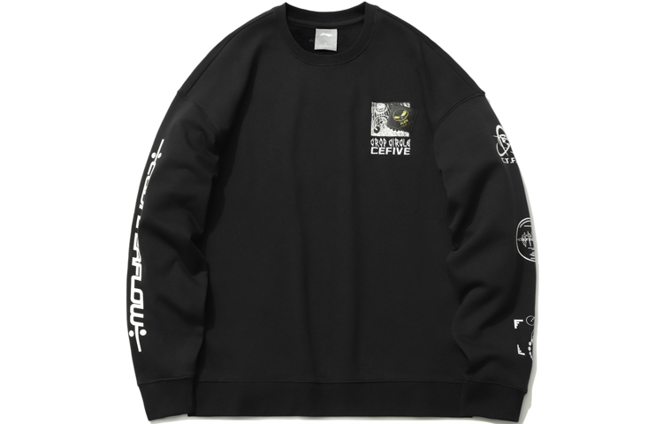 Li Ning CF Sweatshirts Unisex Black Crew Neck Moderate Regular